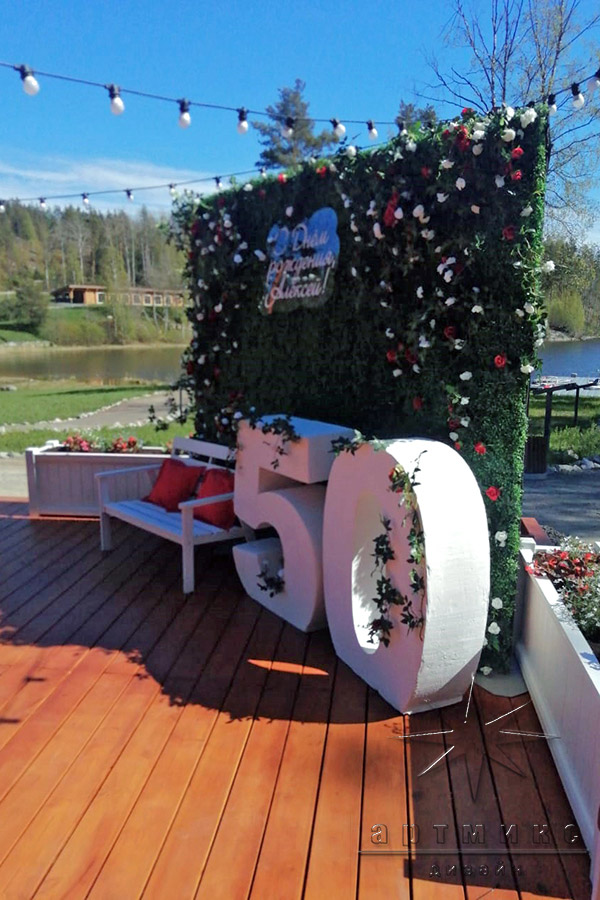 Оформление фотозоны за городом на день рождения