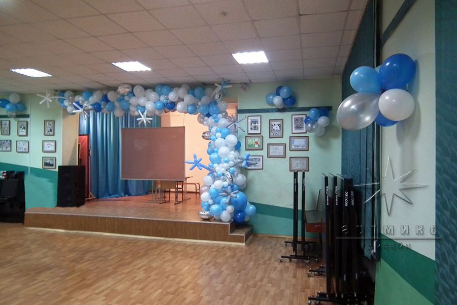 Оформление выпускного вечера шарами