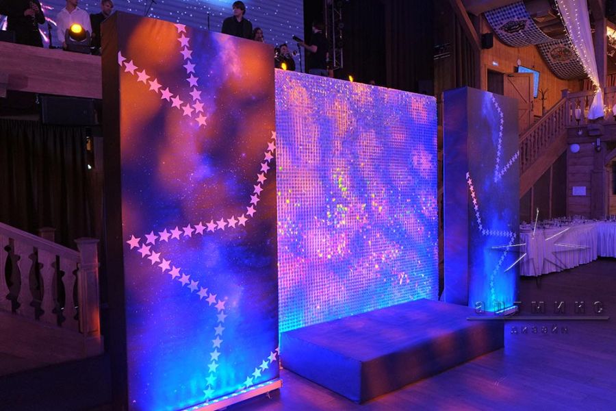 Фотозона "Pearly" из пайеток со звёздными блоками