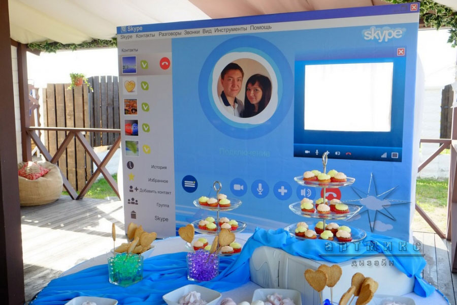 Тематическое оформление фото зоны, в стиле "Skype"