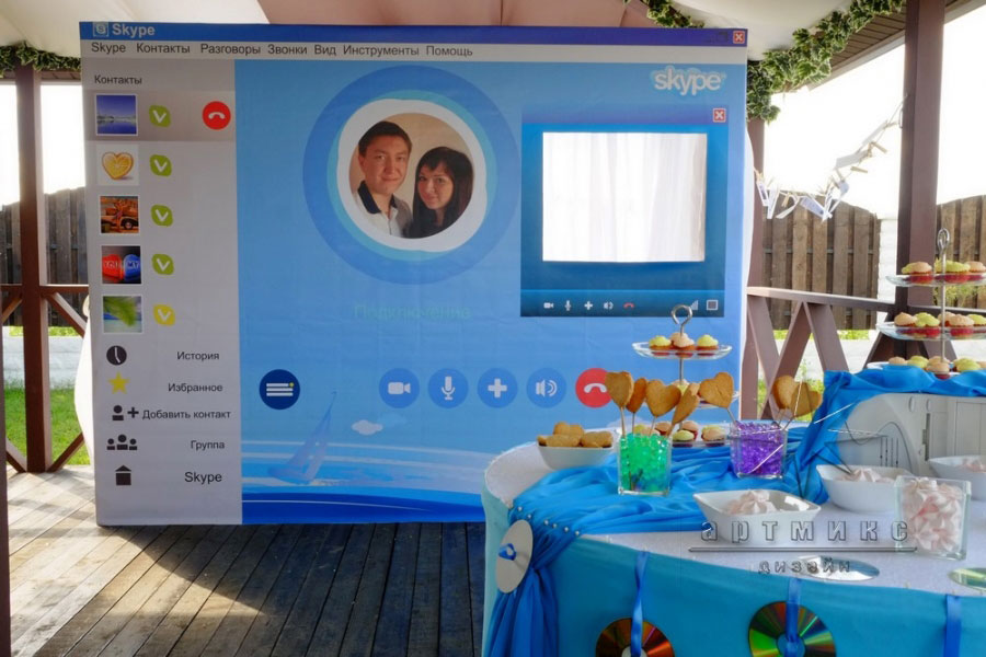 Тематическое оформление фото зоны, в стиле "Skype"