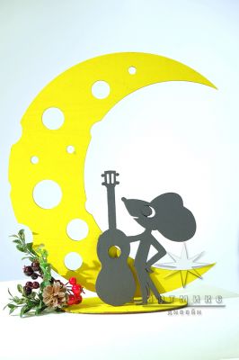 Новогодняя композиция на столы "Мышонок и Сыр"